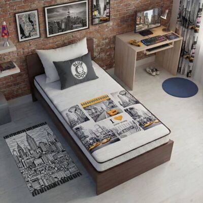 BLUE MOON Matelas mousse 90x190 cm NEW YORK - Mousse profilée 5 zones de confort - Soutien ferme - epaisseur 15 cm - Fabriqué en Belgique - Publicité BLUE MOON Matelas mousse 90x190 cm NEW YORK - Mousse profilée 5 zones de confort - Soutien ferme - epaisseur 15 cm - Fabriqué en Belgique - Publicité