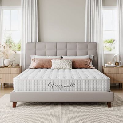 Vesgantti Matelas 90x190cm 20cm Épais Hybride Ressorts Ensachés & Mousse Mémoire 7 Zones Confort Certifié Oeko-Tex - Publicité Vesgantti Matelas 90x190cm 20cm Épais Hybride Ressorts Ensachés & Mousse Mémoire 7 Zones Confort Certifié Oeko-Tex - Publicité