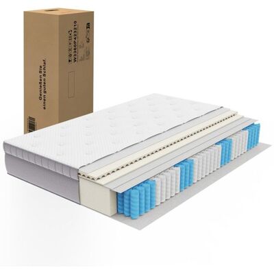 NOBRAND Matelas 160x200 cm 25 cm épaisseur - Ressorts ensachés 7 zones ergonomique mousse confort certifié OEKO-TEX - Publicité NOBRAND Matelas 160x200 cm 25 cm épaisseur - Ressorts ensachés 7 zones ergonomique mousse confort certifié OEKO-TEX - Publicité