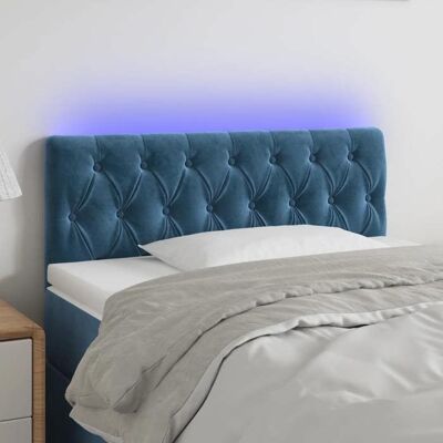 vidaXL Tête de lit en Velours Bleu avec LED - Hauteur Réglable - Publicité vidaXL Tête de lit en Velours Bleu avec LED - Hauteur Réglable - Publicité