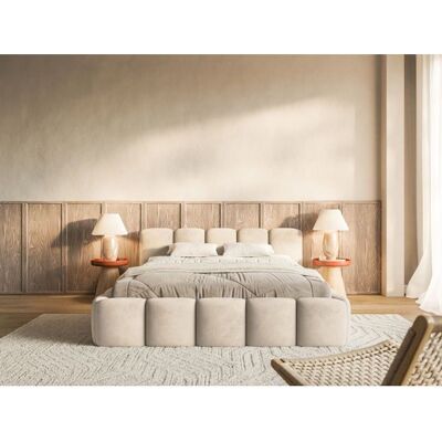SELSEY Lit rembourré – Cloudy Low – 180x200 cm – beige clair – velours hydrophobe Beige - Publicité SELSEY Lit rembourré – Cloudy Low – 180x200 cm – beige clair – velours hydrophobe Beige - Publicité