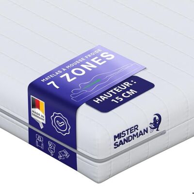 MISTER SANDMAN Matelas 100x190 cm en mousse 2 faces réversible ferme ou équililibré 7 zones de confort épaisseur 15 cm fabriqué en Allemagne - Publicité MISTER SANDMAN Matelas 100x190 cm en mousse 2 faces réversible ferme ou équililibré 7 zones de confort épaisseur 15 cm fabriqué en Allemagne - Publicité