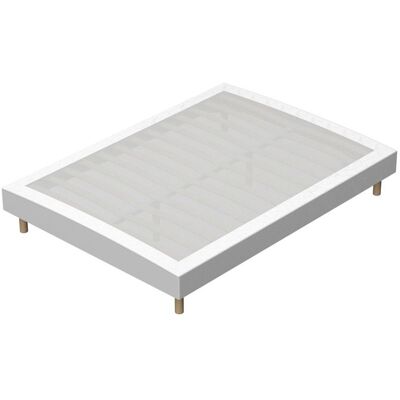 DEWINNER Sommier Tapissier + 6 pieds offert - 140 x 190 x 15cm Blanc - Publicité DEWINNER Sommier Tapissier + 6 pieds offert - 140 x 190 x 15cm Blanc - Publicité