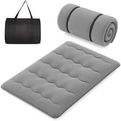 Surmatelas 140 x 200 CM COSTWAY Matelas Futon Amovible Lavable Matelas de Sol Portable avec Sac de Transport pour Camping Gris - Publicité Surmatelas 140 x 200 CM COSTWAY Matelas Futon Amovible Lavable Matelas de Sol Portable avec Sac de Transport pour Camping Gris - Publicité