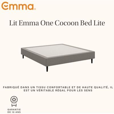 EMMA Lit One Cocoon Lite 180x200 cm Confort et praticité Design et Confort Facile à assembler Gris - Publicité EMMA Lit One Cocoon Lite 180x200 cm Confort et praticité Design et Confort Facile à assembler Gris - Publicité