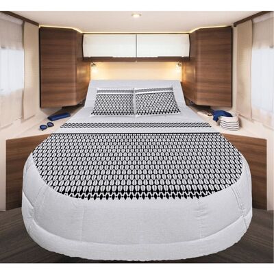 INCASA Prêt à dormir 100% coton Etnik 160 x 200 cm lit central Blanc - Publicité INCASA Prêt à dormir 100% coton Etnik 160 x 200 cm lit central Blanc - Publicité