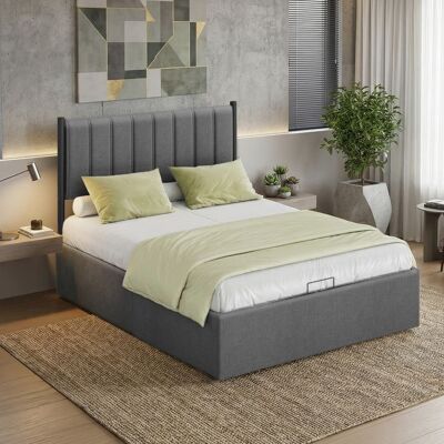 VASAGLE Lit complet Double avec Matelas 140 x 190 cm Mousse Mémoire de Forme Chambre Tête de Lit Ajustable Bleu et Gris Gris - Publicité VASAGLE Lit complet Double avec Matelas 140 x 190 cm Mousse Mémoire de Forme Chambre Tête de Lit Ajustable Bleu et Gris Gris - Publicité