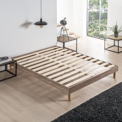BLUE MOON Sommier Eco Easykit Chêne Gris 160x200 - 12 lattes larges - Hauteur 27cm - Montage rapide et simple Marron - Publicité BLUE MOON Sommier Eco Easykit Chêne Gris 160x200 - 12 lattes larges - Hauteur 27cm - Montage rapide et simple Marron - Publicité