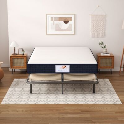 TEENO Ensemble Sommier + Ressort Matelas 22 cm - 140 x 190 cm Blanc - Publicité TEENO Ensemble Sommier + Ressort Matelas 22 cm - 140 x 190 cm Blanc - Publicité