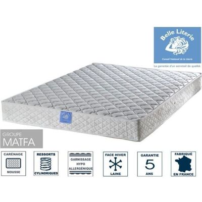 AMELINE BELLE LITERIE Matelas 140x190 cm Ressorts - Soutien ferme - Accueil tonique - Face hiver/ Face été - BELLE LITERIE Rubis - epaisseur 20 cm - Fabri - Publicité AMELINE BELLE LITERIE Matelas 140x190 cm Ressorts - Soutien ferme - Accueil tonique - Face hiver/ Face été - BELLE LITERIE Rubis - epaisseur 20 cm - Fabri - Publicité
