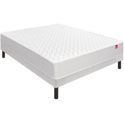 Ensemble Epeda DESTINATION + Sommier Escale confort ferme + Pieds 120x200 Ressorts Blanc - Publicité Ensemble Epeda DESTINATION + Sommier Escale confort ferme + Pieds 120x200 Ressorts Blanc - Publicité