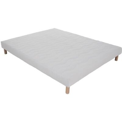 Sommier tapissier - Tapissier - 160x200 - 12 lattes en pin massif - Pieds inclus Blanc - Publicité Sommier tapissier - Tapissier - 160x200 - 12 lattes en pin massif - Pieds inclus Blanc - Publicité