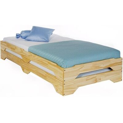 Idimex Lot de 2 lits superposables RONNY 90 x 200 cm couchage supplémentaire fonctionnel en pin massif vernis naturel Marron - Publicité Idimex Lot de 2 lits superposables RONNY 90 x 200 cm couchage supplémentaire fonctionnel en pin massif vernis naturel Marron - Publicité