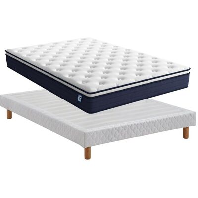 TEENO Ensemble Matelas à ressorts+ Lit Sommier Tapissier 140x190cm DEWINNER Epaisseur du Matelas 25cm - Publicité TEENO Ensemble Matelas à ressorts+ Lit Sommier Tapissier 140x190cm DEWINNER Epaisseur du Matelas 25cm - Publicité