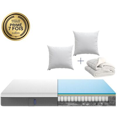 EMMA Pack Hybride 200x200 + Matelas Mémoire de Forme + Ressorts + 2 Oreillers Emma Original Confort - Publicité EMMA Pack Hybride 200x200 + Matelas Mémoire de Forme + Ressorts + 2 Oreillers Emma Original Confort - Publicité