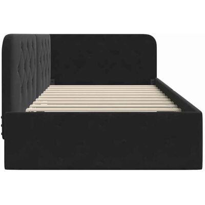 VIDAXL NEUF Lit simpleCadre de lit - 1 place/personne - dangle avec tête de lit Noir 90 x 200cm Velours FR00_81481774593 Noir - Publicité VIDAXL NEUF Lit simpleCadre de lit - 1 place/personne - dangle avec tête de lit Noir 90 x 200cm Velours FR00_81481774593 Noir - Publicité