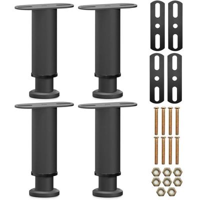 EINNENFFER Pieds de lit réglables - Lot de 4 - Acier laminé robuste - Support central 15 à 25 cm - Renfort sommier à lattes - BORDURE DE ROUTE - Publicité EINNENFFER Pieds de lit réglables - Lot de 4 - Acier laminé robuste - Support central 15 à 25 cm - Renfort sommier à lattes - BORDURE DE ROUTE - Publicité