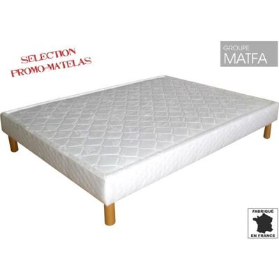 PROMO MATELAS Sommier tapissier cuvette à ressorts 160 x 200 + jeu de 4 pieds offerts: Blanc - Publicité PROMO MATELAS Sommier tapissier cuvette à ressorts 160 x 200 + jeu de 4 pieds offerts: Blanc - Publicité