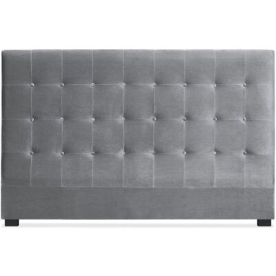 MENZZO Tête de lit Luxor 180cm Velours Argent - Velours L180 x P8 x H120 cm Gris - Publicité MENZZO Tête de lit Luxor 180cm Velours Argent - Velours L180 x P8 x H120 cm Gris - Publicité