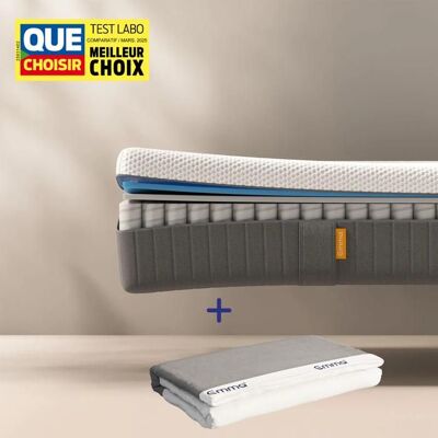 EMMA Matelas Emma Original Lite 160x200 + Protège-matelas Imperméable Emma Ressorts + Mousse à Mémoire de Forme 5 couches - Publicité EMMA Matelas Emma Original Lite 160x200 + Protège-matelas Imperméable Emma Ressorts + Mousse à Mémoire de Forme 5 couches - Publicité