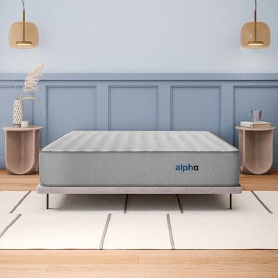 Cosmos Matelas ALPHA 140x190 cm-Epaisseur 30 cm-Ferme-7 zones de confort en mousse mémoire adaptative-HR 35 kg-Latex-Face été-hiver - Publicité Cosmos Matelas ALPHA 140x190 cm-Epaisseur 30 cm-Ferme-7 zones de confort en mousse mémoire adaptative-HR 35 kg-Latex-Face été-hiver - Publicité