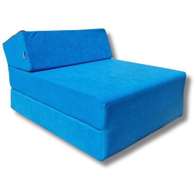 Matelas chauffeuse lit fauteuil futon pliable pliant 160x60x12 cm - NATALIA SPZOO - bleu - Mousse - Ferme - 1 place Bleu - Publicité Matelas chauffeuse lit fauteuil futon pliable pliant 160x60x12 cm - NATALIA SPZOO - bleu - Mousse - Ferme - 1 place Bleu - Publicité