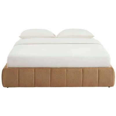 BAÏTA Lit coffre LAVINIA tissu chenille caramel 160x200 sommier inclus - Marron Marron - Publicité BAÏTA Lit coffre LAVINIA tissu chenille caramel 160x200 sommier inclus - Marron Marron - Publicité