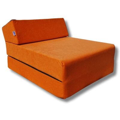 Matelas chauffeuse lit fauteuil futon pliable pliant 160x60x12 cm - NATALIA SPZOO - orange - Mousse - Ferme - 1 place Orange - Publicité Matelas chauffeuse lit fauteuil futon pliable pliant 160x60x12 cm - NATALIA SPZOO - orange - Mousse - Ferme - 1 place Orange - Publicité