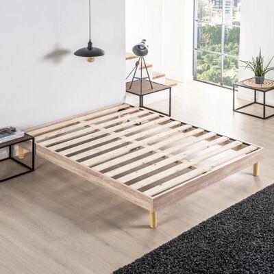 BLUE MOON Sommier Eco Easykit Chêne Clair 160x200 - 12 lattes larges - Hauteur 27cm - Montage rapide et simple Marron - Publicité BLUE MOON Sommier Eco Easykit Chêne Clair 160x200 - 12 lattes larges - Hauteur 27cm - Montage rapide et simple Marron - Publicité