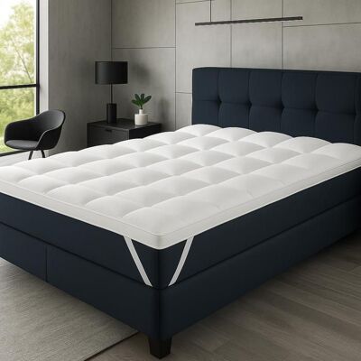 Surmatelas Mémoire Sampur - 140x190cm - Blanc - Publicité Surmatelas Mémoire Sampur - 140x190cm - Blanc - Publicité