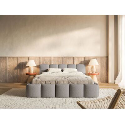 SELSEY Lit rembourré– Cloudy Low – 200x200 cm – gris Gris - Publicité SELSEY Lit rembourré– Cloudy Low – 200x200 cm – gris Gris - Publicité