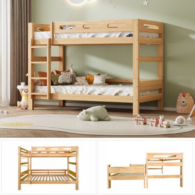 Blueline Lit Superposé 90x200cm avec échelle pour enfants et adolescents lit denfant avec clôturecadre de lit en pin Marron - Publicité Blueline Lit Superposé 90x200cm avec échelle pour enfants et adolescents lit denfant avec clôturecadre de lit en pin Marron - Publicité