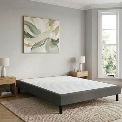Sommier déco tapissier 140x190 cm en kit Terre de Nuit Anthracite Gris - Publicité Sommier déco tapissier 140x190 cm en kit Terre de Nuit Anthracite Gris - Publicité