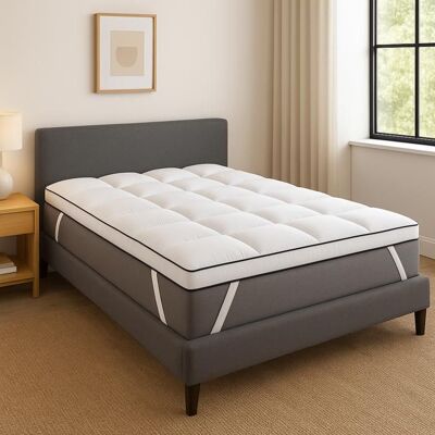 Surmatelas Plumes 180x200 by Sampur 100% Plumes de Canard Mi-Ferme et Moelleux Épaisseur 8 cm Blanc - Publicité Surmatelas Plumes 180x200 by Sampur 100% Plumes de Canard Mi-Ferme et Moelleux Épaisseur 8 cm Blanc - Publicité
