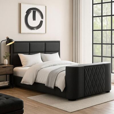 SAMPUR LIT PALACE TV - Couleur:Gris foncé taille:140x190 Gris - Publicité SAMPUR LIT PALACE TV - Couleur:Gris foncé taille:140x190 Gris - Publicité