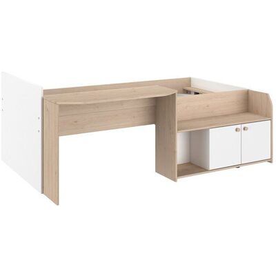 VENTE-UNIQUE Lit combiné 90 x 190/200 cm - Coloris : Naturel et blanc - MIVONA Beige - Publicité VENTE-UNIQUE Lit combiné 90 x 190/200 cm - Coloris : Naturel et blanc - MIVONA Beige - Publicité