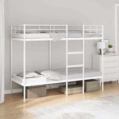 vidaXL Lit superposé sans matelas blanc 75x190 cm acier cadre de lit sommier meuble de chambre lit mezzanine cadre de 42000326 Blanc - Publicité vidaXL Lit superposé sans matelas blanc 75x190 cm acier cadre de lit sommier meuble de chambre lit mezzanine cadre de 42000326 Blanc - Publicité