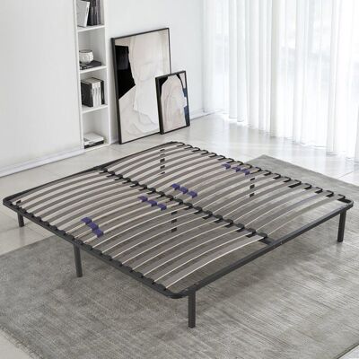 SAMPUR Sommier Softdream 140 x 200 cm - Sommier à lattes réglables - Résistant et confortable - Pieds inclus Noir - Publicité SAMPUR Sommier Softdream 140 x 200 cm - Sommier à lattes réglables - Résistant et confortable - Pieds inclus Noir - Publicité