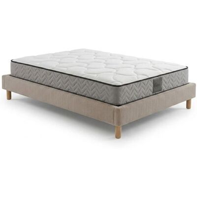 Ensemble literie - SAMPUR - Sampur Cosmos - 200x200 cm - Velours côtelé beige - Matelas mémoire de forme 21 cm Beige - Publicité Ensemble literie - SAMPUR - Sampur Cosmos - 200x200 cm - Velours côtelé beige - Matelas mémoire de forme 21 cm Beige - Publicité