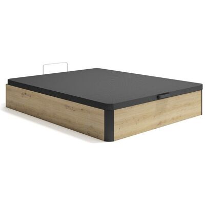 VENTE-UNIQUE Sommier coffre 140 x 190 cm - Naturel clair et noir - NAMOSI de YSMÉE Beige - Publicité VENTE-UNIQUE Sommier coffre 140 x 190 cm - Naturel clair et noir - NAMOSI de YSMÉE Beige - Publicité