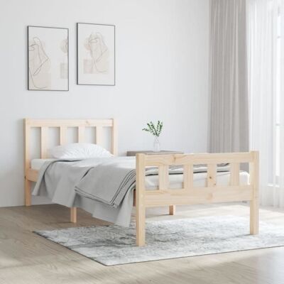 Maisonchic Cadre de lit - Bois massif de pin - 90x190cm - Lit - Publicité Maisonchic Cadre de lit - Bois massif de pin - 90x190cm - Lit - Publicité