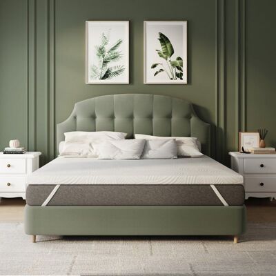 Avenco Surmatelas - Mousse respirante et tissu en fibre de bambou - Housse lavable et dessous antidérapant - 5 cm - 140 x 190 cm - Publicité Avenco Surmatelas - Mousse respirante et tissu en fibre de bambou - Housse lavable et dessous antidérapant - 5 cm - 140 x 190 cm - Publicité