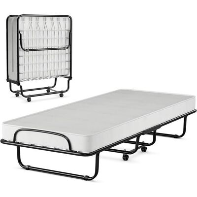 Lit d’Appoint Pliable GIANTEX-80x190CM avec Roulettes-Matelas en Mousse à Mémoire Épaisseur 10CMLit 1 Place en AcierCharge 120KG Beige - Publicité Lit d’Appoint Pliable GIANTEX-80x190CM avec Roulettes-Matelas en Mousse à Mémoire Épaisseur 10CMLit 1 Place en AcierCharge 120KG Beige - Publicité