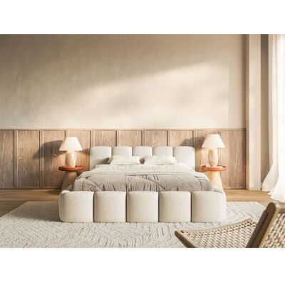 SELSEY Lit rembourré– Cloudy Low – 200x200 cm – beige clair Beige - Publicité SELSEY Lit rembourré– Cloudy Low – 200x200 cm – beige clair Beige - Publicité