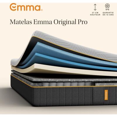 EMMA Matelas Original Pro 160x200 + Confort Premium Ressorts + 7 Zones + 27cm + Edition 2026 - Publicité EMMA Matelas Original Pro 160x200 + Confort Premium Ressorts + 7 Zones + 27cm + Edition 2026 - Publicité