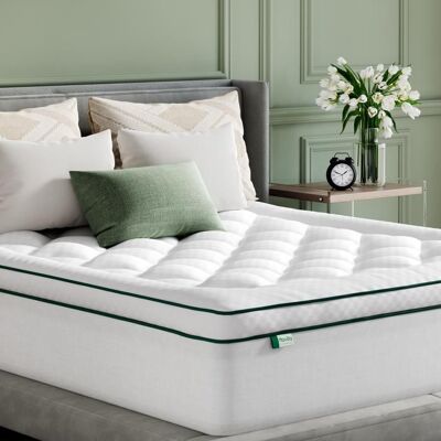Surmatelas Novilla 160x200 cm - Épaisseur 3 cm - Matelassé Déperlant Effet Duvet - Bonnet Extensible 30 cm - Blanc - Publicité Surmatelas Novilla 160x200 cm - Épaisseur 3 cm - Matelassé Déperlant Effet Duvet - Bonnet Extensible 30 cm - Blanc - Publicité