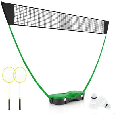 Costway - Portable Net Set - Vert - 2 Raquettes - Badminton Set - Publicité Costway - Portable Net Set - Vert - 2 Raquettes - Badminton Set - Publicité
