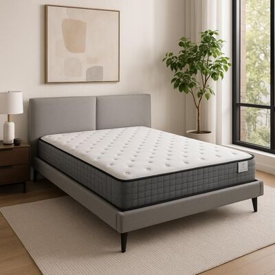 Matelas Essentiel 160x200 cm Sampur - Mémoire de Forme & Ressorts Ensachés - Épaisseur epaisseur 23 cm - Coutil 100% Coton - Accueil - Publicité Matelas Essentiel 160x200 cm Sampur - Mémoire de Forme & Ressorts Ensachés - Épaisseur epaisseur 23 cm - Coutil 100% Coton - Accueil - Publicité