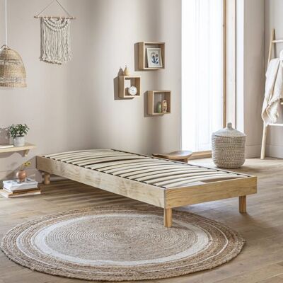 Sommier kit enfant en bois massif naturel 90x190 - Bois naturel - Terre de Nuit Marron - Publicité Sommier kit enfant en bois massif naturel 90x190 - Bois naturel - Terre de Nuit Marron - Publicité
