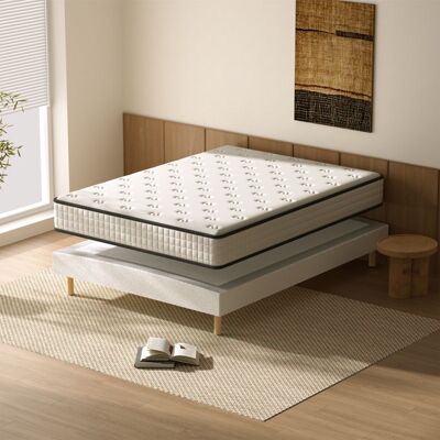 TEENO Matelas et Sommier Tapissier 160x200 Mémoire de forme DEWINNER® Blanc - Publicité TEENO Matelas et Sommier Tapissier 160x200 Mémoire de forme DEWINNER® Blanc - Publicité